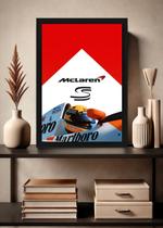 Quadro McLaren Senna Marlboro 1991 com Vidro e Moldura Preta Tamanho:21cm x 30cm (A4) Quadro McLaren Senna Marlboro 1991 com Vidro e Moldura Preta Tamanho:21cm x 30cm (A4)