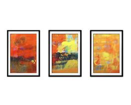 Quadro mdf 30x66 abstrato formas abstratas mod 35