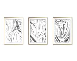 Quadro mdf 45x96 dourado formas abstratas mod 100