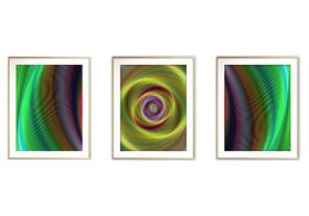 Quadro mdf 55x110 dourado formas abstratas mod 133