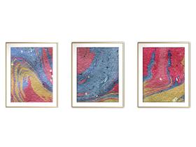 Quadro mdf 55x110 dourado formas abstratas mod 231