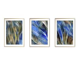 Quadro mdf 55x110 dourado formas abstratas mod 31