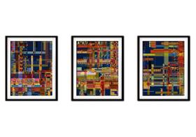 Quadro mdf 68x126 abstrato formas abstratas mod 253