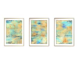 Quadro mdf 68x126 dourado formas abstratas mod 108