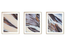 Quadro mdf 80x140 dourado formas abstratas mod 148