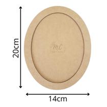 Quadro Mdf Oval Moldura Laser C/ Fundo - 20cm X 14cm