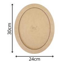 Quadro Mdf Oval Moldura Laser C/ Fundo - 30cm X 24cm Quadro Mdf Oval Moldura Laser C/ Fundo - 30cm X 24cm