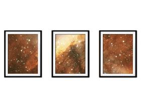 Quadro mdf preto 30x66 universo colorido mod 122