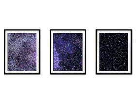 Quadro mdf preto 30x66 universo colorido mod 161