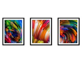 Quadro mdf preto 30x66 universo colorido mod 32