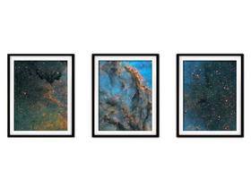 Quadro mdf preto 30x66 universo colorido mod 48