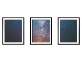 Quadro mdf preto 30x66 universo colorido mod 51