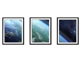 Quadro mdf preto 45x96 universo colorido mod 150