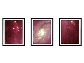 Quadro mdf preto 45x96 universo colorido mod 87