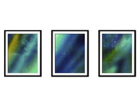 Quadro mdf preto 68x126 universo colorido mod 186