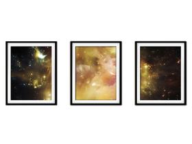 Quadro mdf preto 80x140 universo colorido mod 264