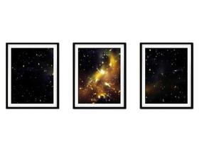 Quadro mdf preto 80x140 universo colorido mod 79