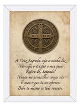 Quadro Medalha De São Bento Oração Católico Sagrado 50x70cm
