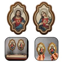 Quadro Medalha Sagrado Coração de Jesus e Maria