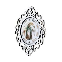 Quadro Medalhão Religioso Nossa Senhora Graças 13,5 x 9 cm Design Medalhas