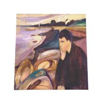 Quadro Melancolia Edvard Munch Canvas Arte 80X80Cm - Plimshop