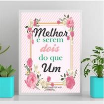 Quadro Melhor É Serem Dois Que Um 24X18Cm Branca