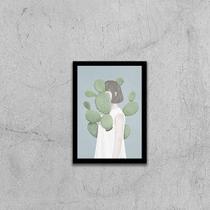 Quadro Menina com Cactos 45x34cm - com vidro Quadro Menina com Cactos 45x34cm - com vidro