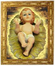 Quadro Menino Jesus Na Manjedoura, Mod. 02, 30X25cm. Angelus