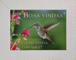 Quadro Mensagem de Boas Vindas de Verniz com Moldura 62x42 cm Quadro Mensagem de Boas Vindas de Verniz com Moldura 62x42 cm