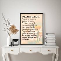 Quadro Mensagem Para Minha Filha 45x34cm - com vidro