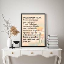 Quadro Mensagem Para Minha Filha 45X34Cm - Com Vidro