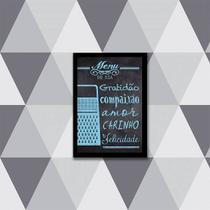 Quadro Menu do Dia: Gratidão e Amor 24x18cm Quadro Menu do Dia: Gratidão e Amor 24x18cm