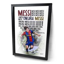 Quadro Messi Narração Histórica Encara Messi Barcelona