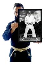 Quadro Mestre Helio Gracie Jovem Faixa Preta Jiu Jitsu