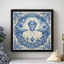 Quadro Mestre Irineu Santo Daime 33x33cm Mold Branca Vidro Quadro Mestre Irineu Santo Daime 33x33cm Mold Branca Vidro