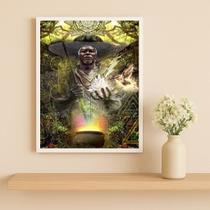 Quadro Mestre Irineu Santo Daime 45X34Cm Mold Preta Quadro Mestre Irineu Santo Daime 45X34Cm Mold Preta