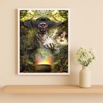 Quadro Mestre Irineu Santo Daime 45x34cm Mold Preta Quadro Mestre Irineu Santo Daime 45x34cm Mold Preta