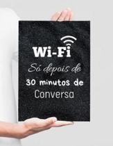 Quadro metal slim 26x20cm wifi e conversa 10082674 Quadro metal slim 26x20cm wifi e conversa 10082674
