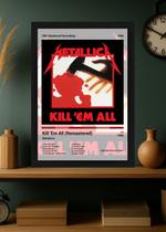 Quadro Metallica Kill 'Em All (Remastered) (Light) Com Vidro Tamanho:21cm x 30cm (A4)