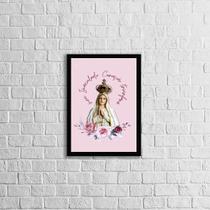 Quadro Meu Imaculado Coração Triunfará 45X34Cm Moldura Preta