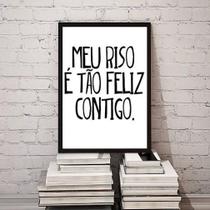 Quadro Meu Riso É Tão Feliz Contigo 33X24Cm - Com Vidro Quadro Meu Riso É Tão Feliz Contigo 33X24Cm - Com Vidro