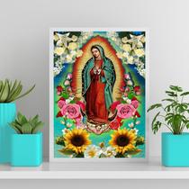 Quadro Mexicano Nossa Senhora De Guadalupe 45x34cm - com vidro