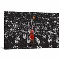 Quadro Michael Basquete Sexta Tela em Tecido Quadro Michael Basquete Sexta Tela em Tecido