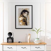 Quadro Michael Jackson Flores - 60x48cm Quadro Michael Jackson Flores - 60x48cm