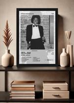 Quadro Michael Jackson Off the Wall (Black&white) Com Vidro Tamanho:21cm x 30cm (A4)