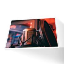 Quadro Microfone Canvas Com Vidro Quadro Microfone Canvas Com Vidro