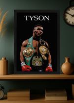 Quadro Mike Tyson Campeão Mundial com Vidro e Moldura Preta Tamanho:21cm x 30cm (A4) Quadro Mike Tyson Campeão Mundial com Vidro e Moldura Preta Tamanho:21cm x 30cm (A4)