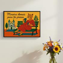 Quadro Mineira Demais Para Ter Pressa 33x24cm Mold Branca