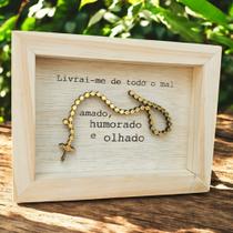 Quadro Mini De Mesa Madeira Natural Decorativa Livrai-me