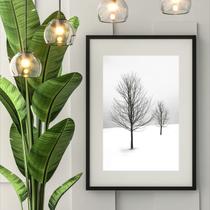 Quadro Minimalista Árvores na Neve - 60x48cm